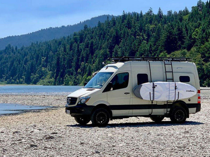 Aluminess Surf Pole For Mercedes Sprinter Surfboard Rack by Agile Offroad