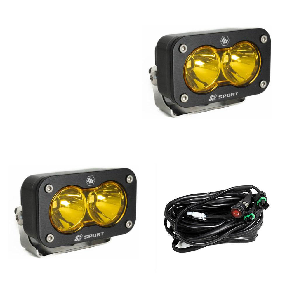 BAJA DESIGNS S2 SPORT イエローヘッドライト2個セット Baja Designs S2 Sport LED Auxiliary Light Pod Pair by Agile