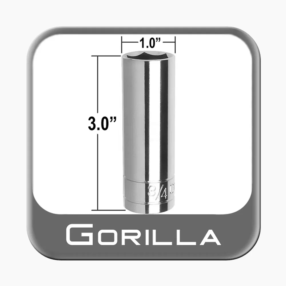 Gorilla Deep Lug Nut Socket 3/4 in or 19mm by Agile Offroad