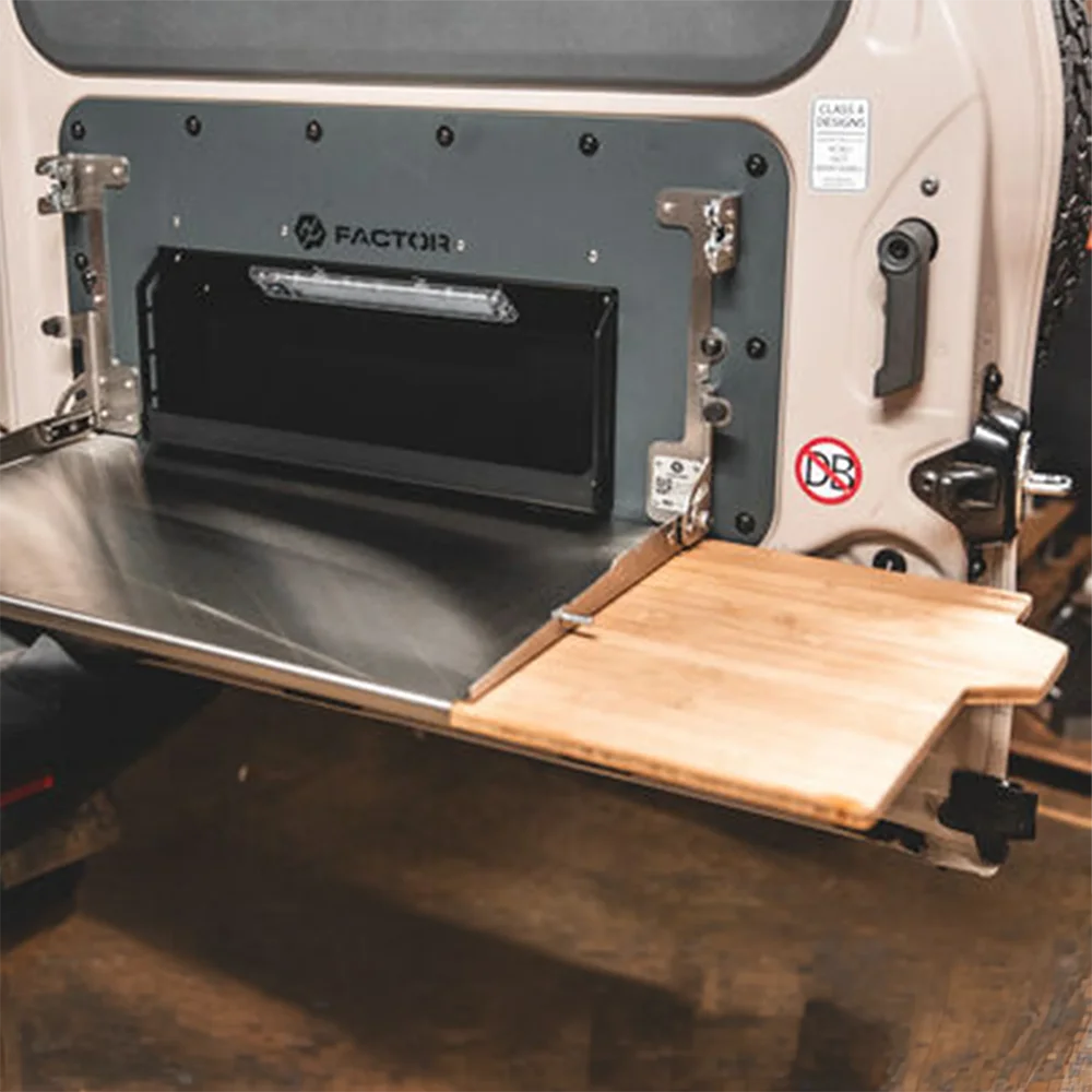 GP Factor INEOS Grenadier Folding Tailgate Table with Extended Storage Cubby V2
