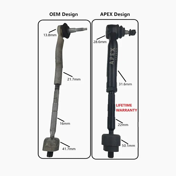Apex Tie Rod Kit for 2024+ Ford Ranger Raptor by Agile Offroad