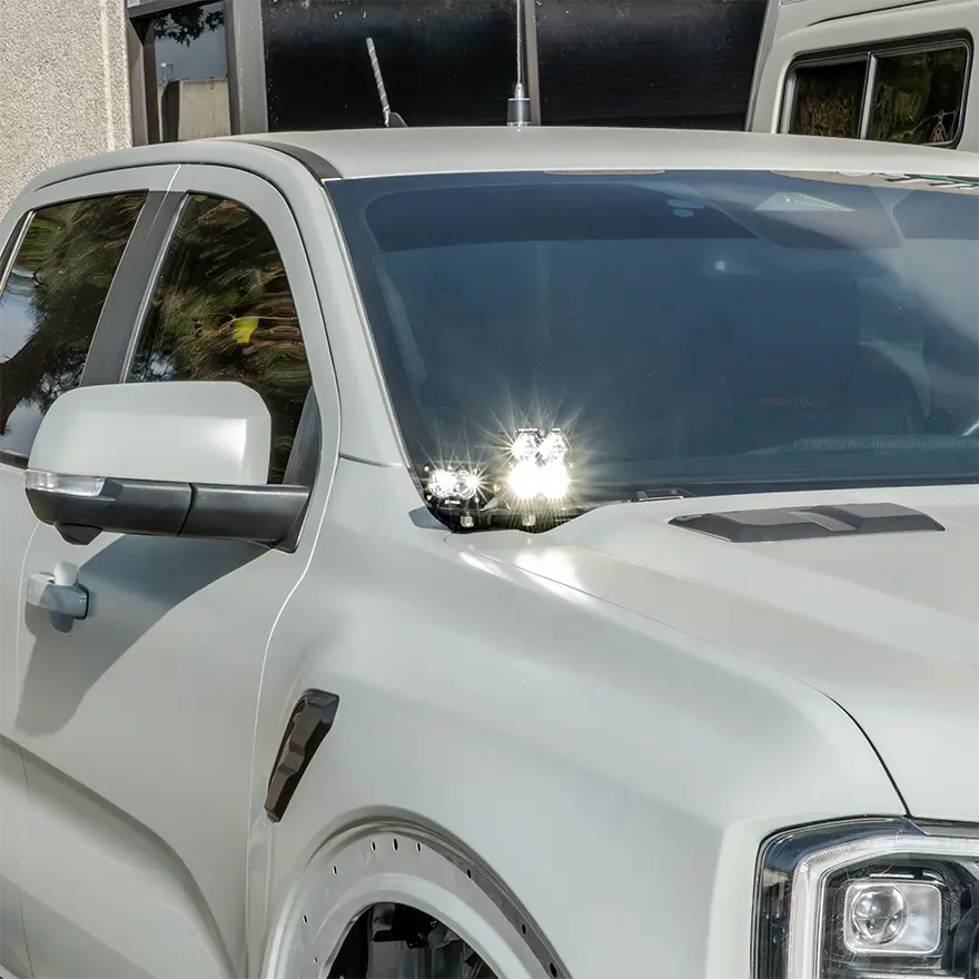 A-Pillar Ditch Light Hood Light Bracket Kit for Ford Ranger Raptor by Agile Offroad