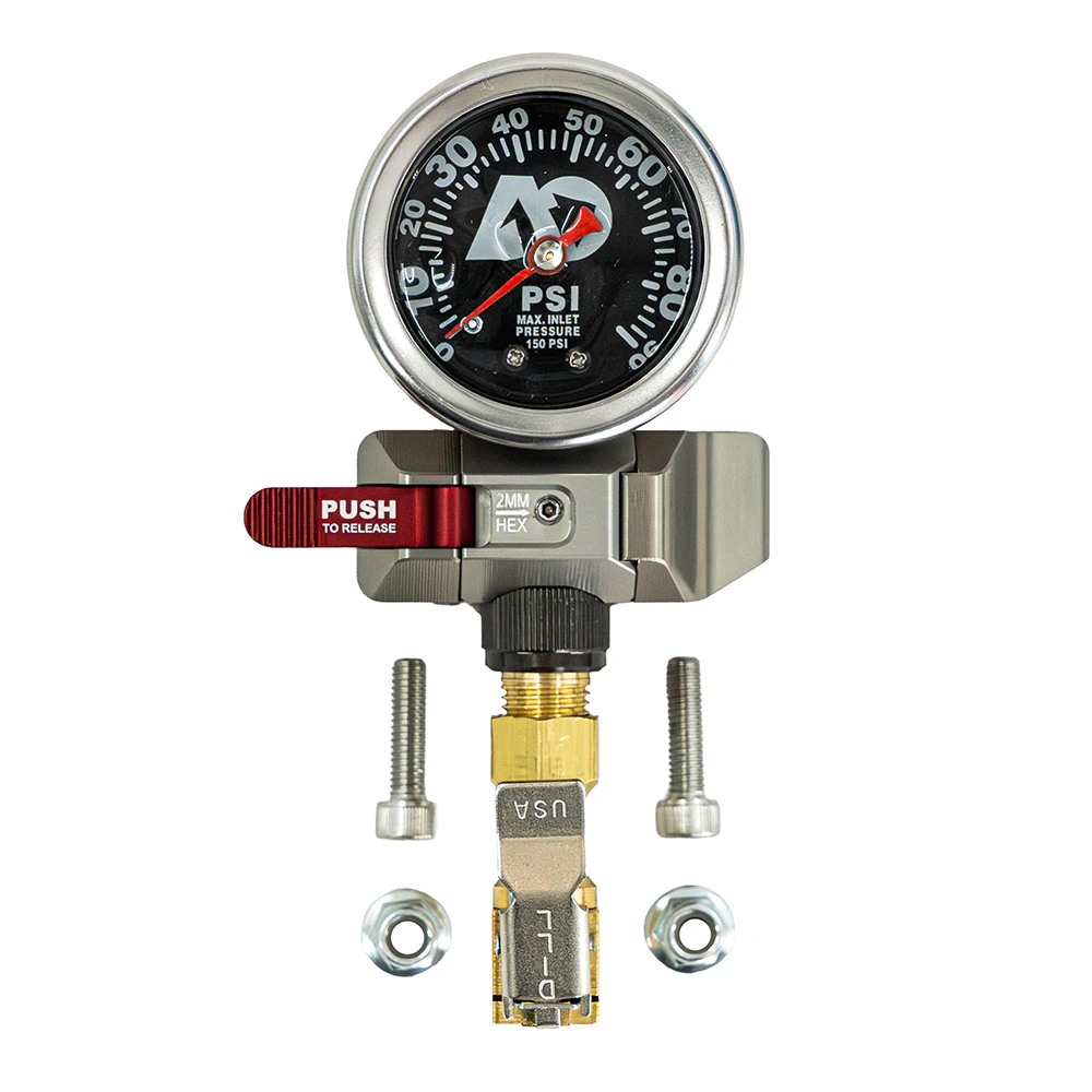 Apex Tire Pressure Gauge w/ Clip On Chuck & Snap Mount by Agile Offroad