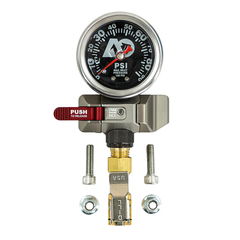 Apex Tire Pressure Gauge w/ Clip On Chuck & Snap Mount by Agile Offroad