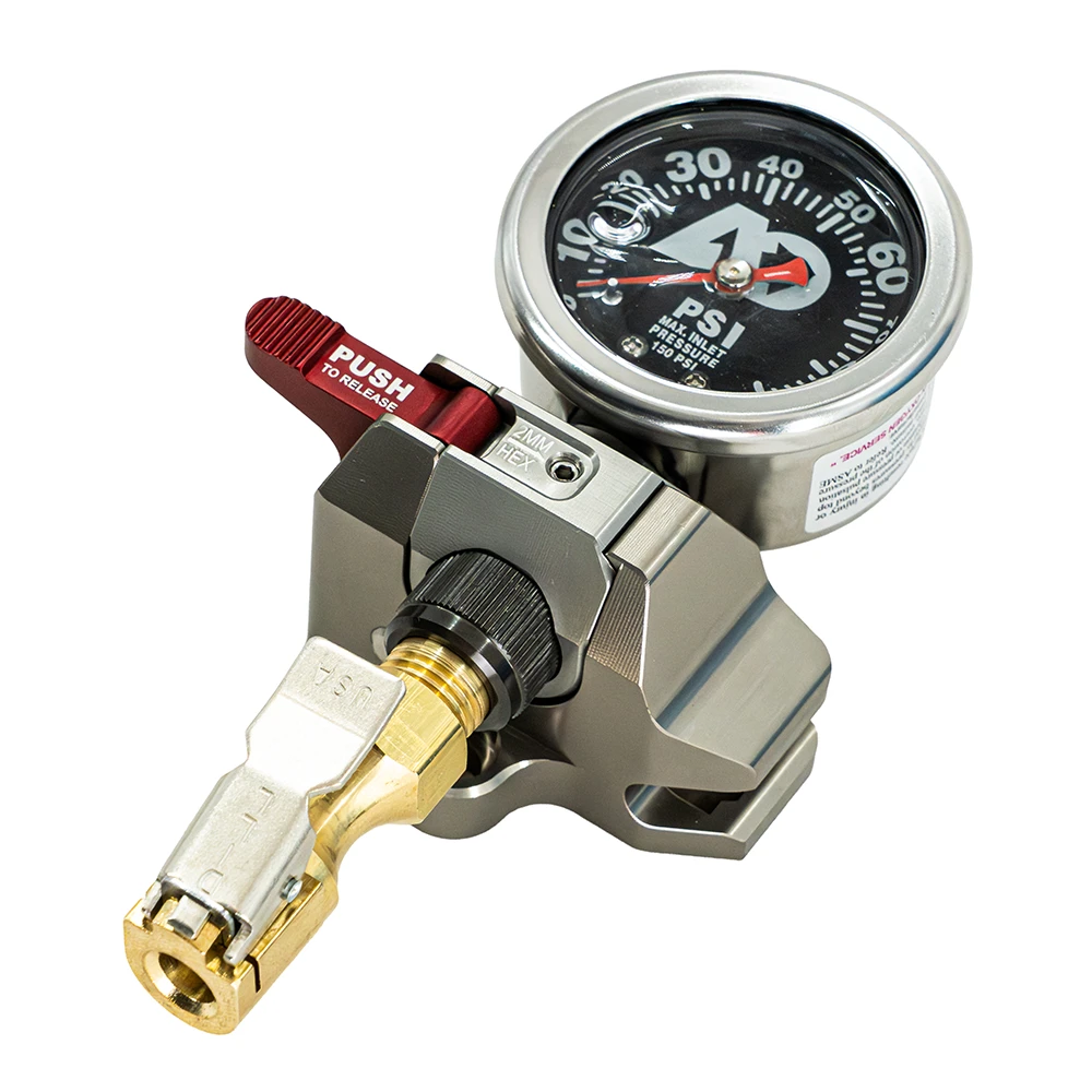 Apex Tire Pressure Gauge w/ Clip On Chuck & Snap Mount by Agile Offroad