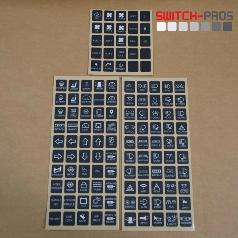 Vertical Switch Legends Sticker Kit for Switch-Pros System by Agile Offroad