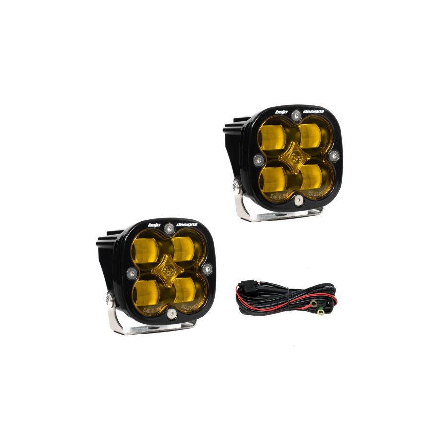 Baja Designs Squadron SAE Pair LED Spot Amber