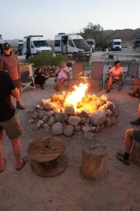 Agile Offroad camp fire at Ocotillo Wells