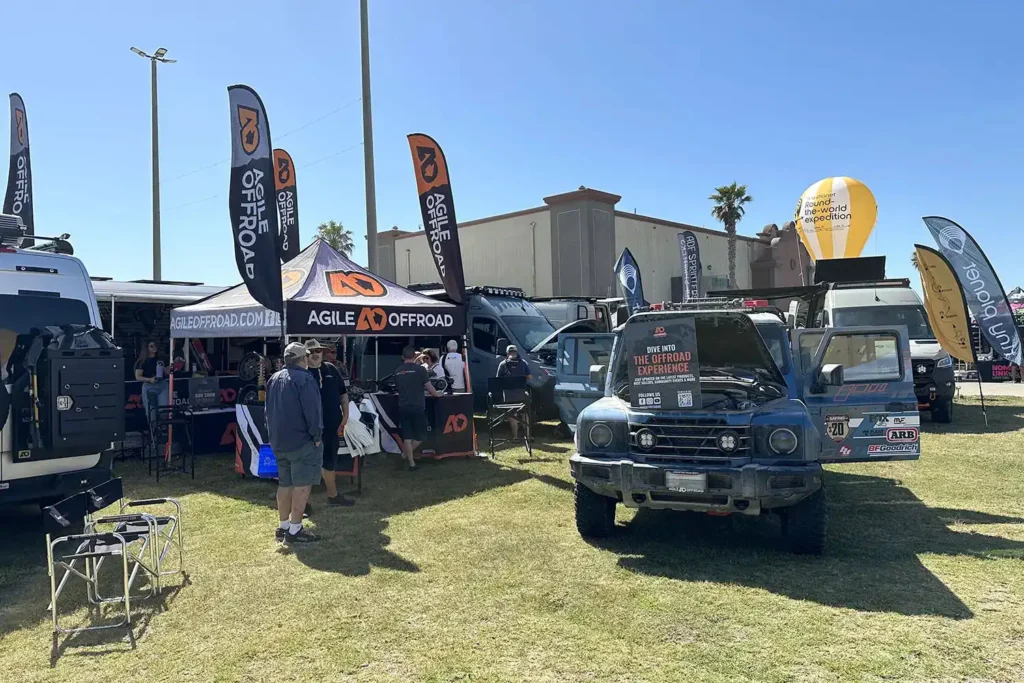 Agile Offroad booth at Adventure Van Expo Ventura 2024