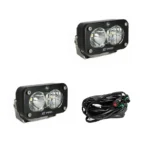 S2 Pro Black LED Auxiliary Light Pod Pair - Clear